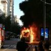 Arde un autobús urbano en la Gran Vía de Murcia